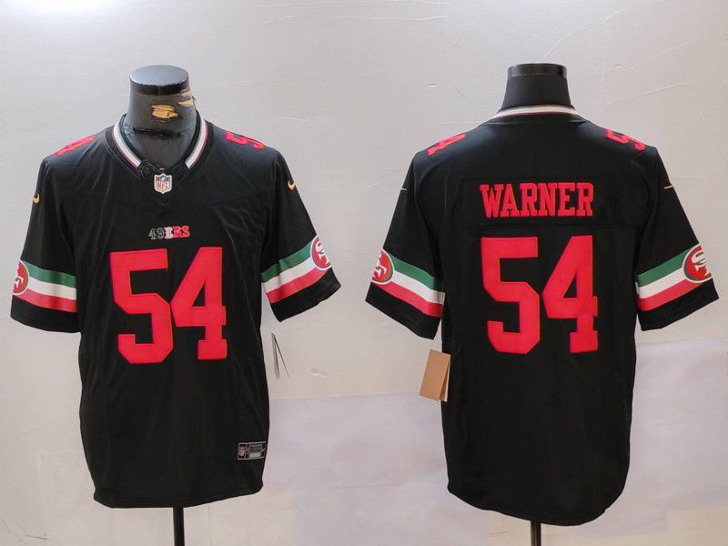 Men San Francisco 49ers #54 Warner Black Mexico three generations 2024 Nike Vapor Limited NFL Jersey style 1->san francisco 49ers->NFL Jersey